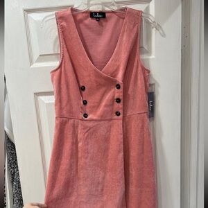 Lulus pink Corduroy dress new with tag